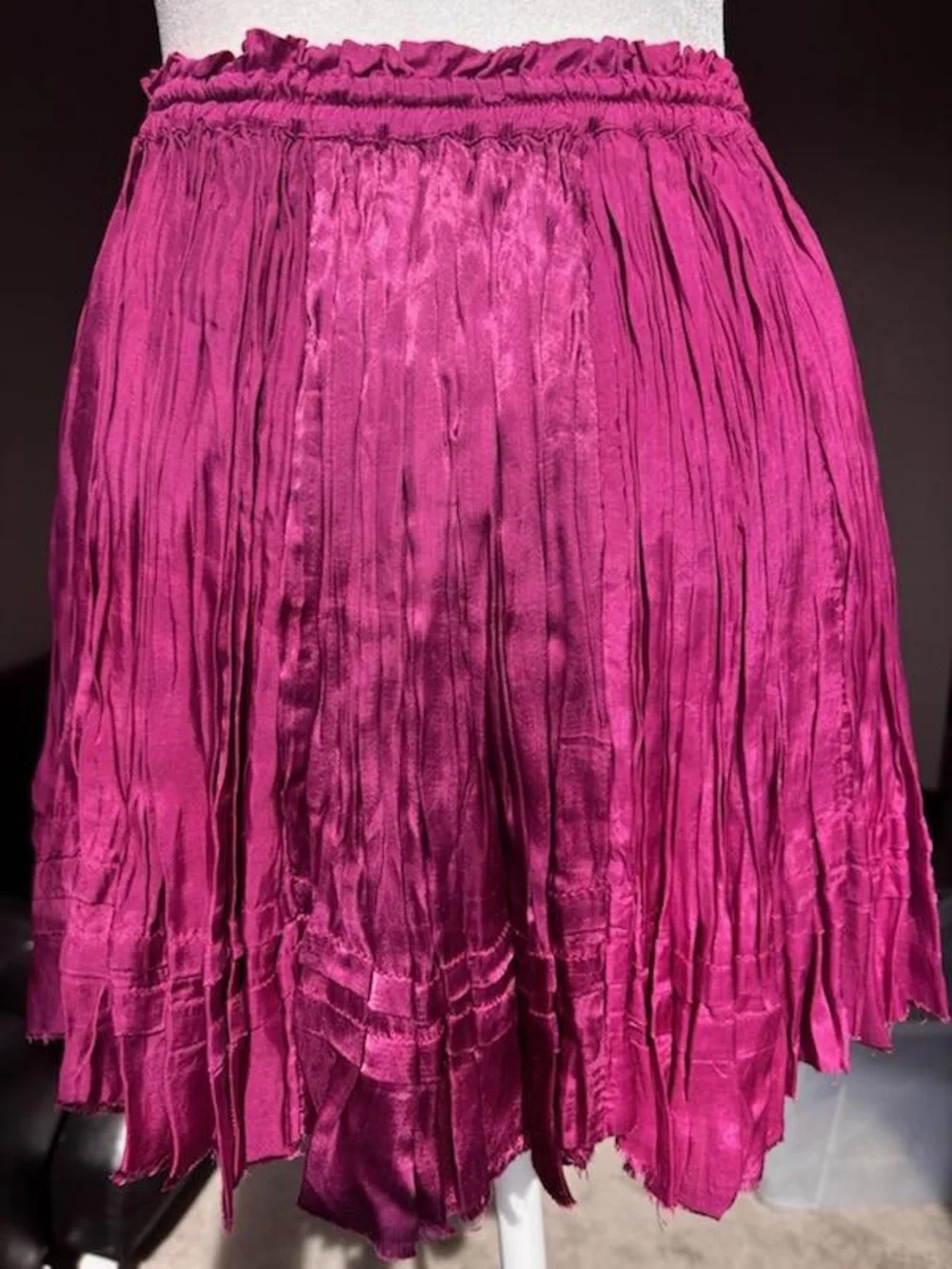 FREE PEOPLE Charm Shine Mini skirt  NWT  SMALL RASPBERRY color❤️